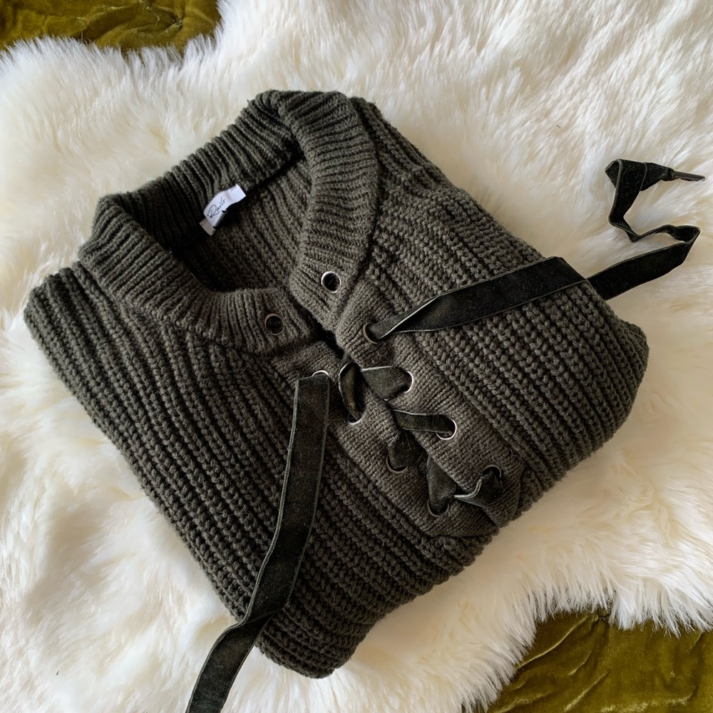 Rails Knotted Sweater with Velvet tie